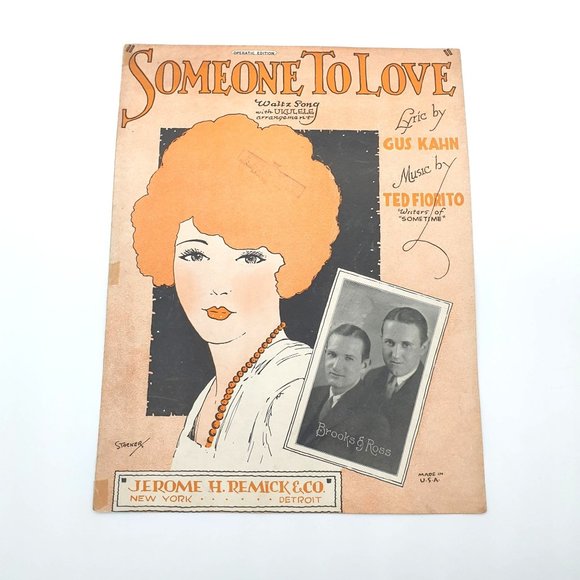 Jerome H Remick & Co Other - Vintage Sheet Music 1925 Someone To Love Kahn Fiorito Brooks & Ross